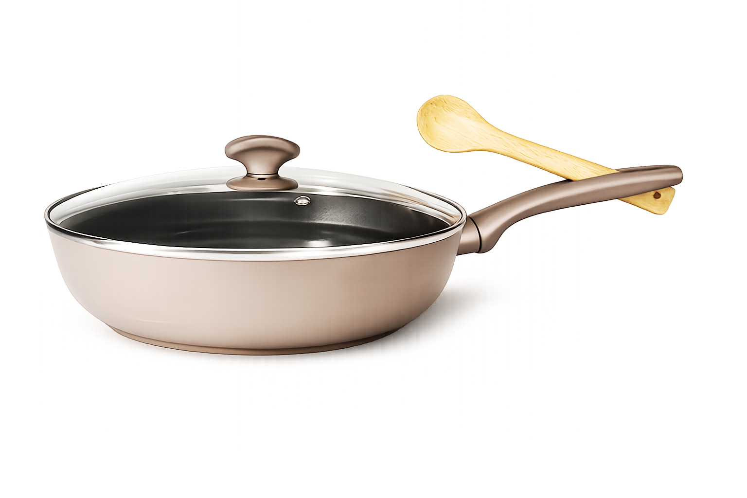 Alvea hapjespan 28 cm met glazen deksel en houten lepel